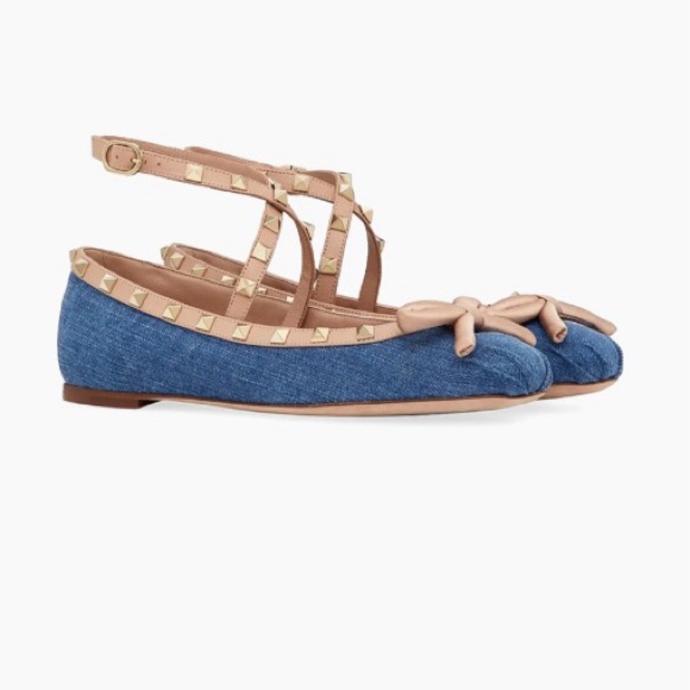 Valentino Garavani Rockstud Ankle Strap Ballet Flat
